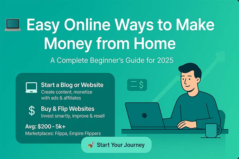 Discover easy online ways to make money from home! Explore quick, legal, and beginner-friendly methods to earn cash, passive income, or side income today